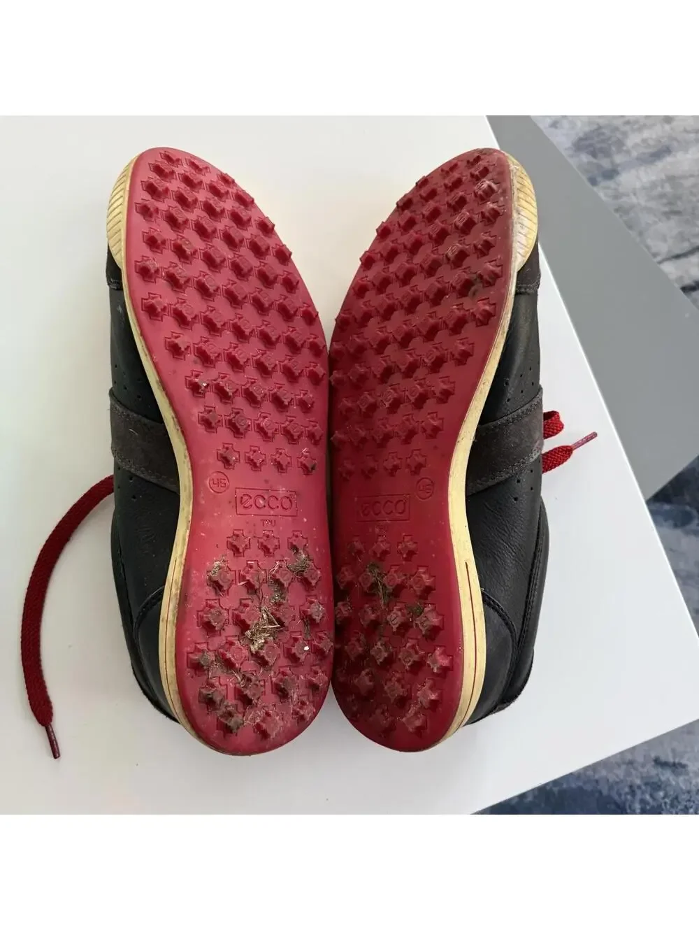 ECCO Stylish Black Golf Shoe with Red Accents size 45 / 11.5 men’s